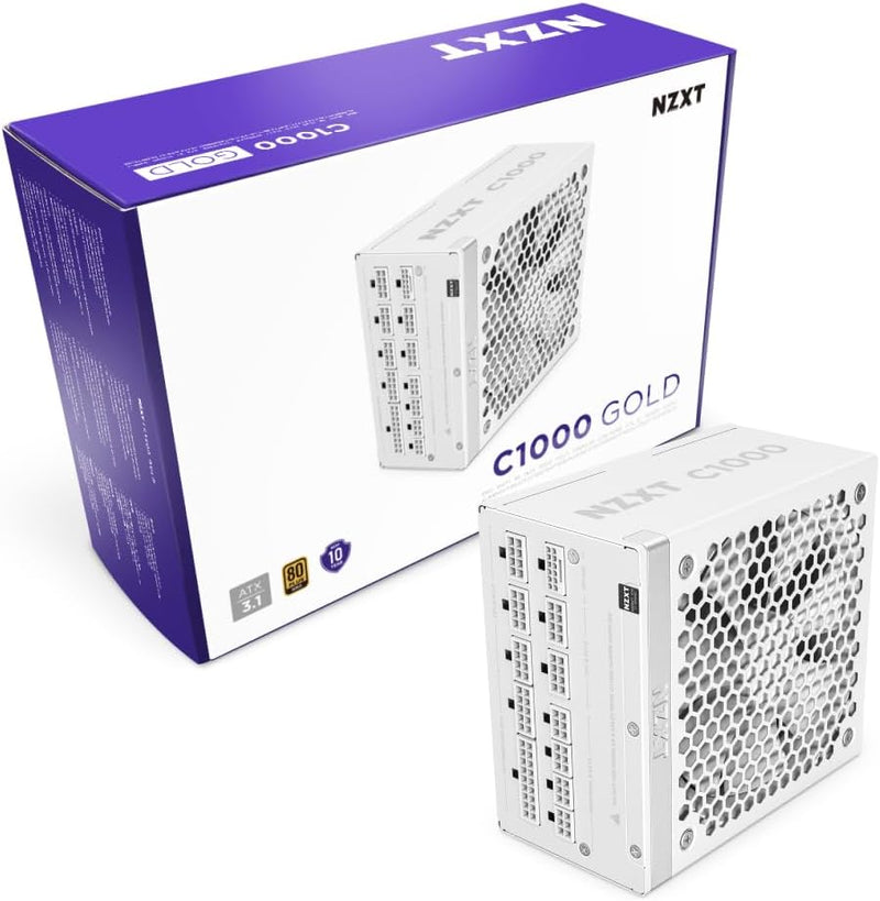NZXT PA-0G2BW-US C1000 Gold ATX 3.1 Power Supply White — main product image