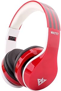 Sony OVLENG MX777 Bluetooth 4.0 Foldable Headphones (Red) — main product image