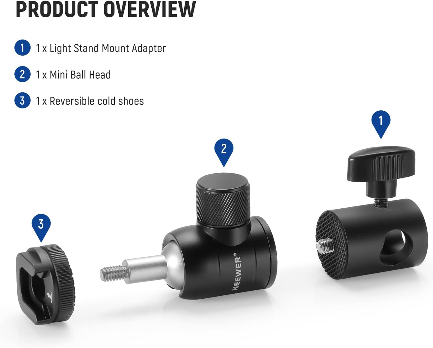 Neewer 10101566 Light Stand Mount Adapter with Cold Shoe