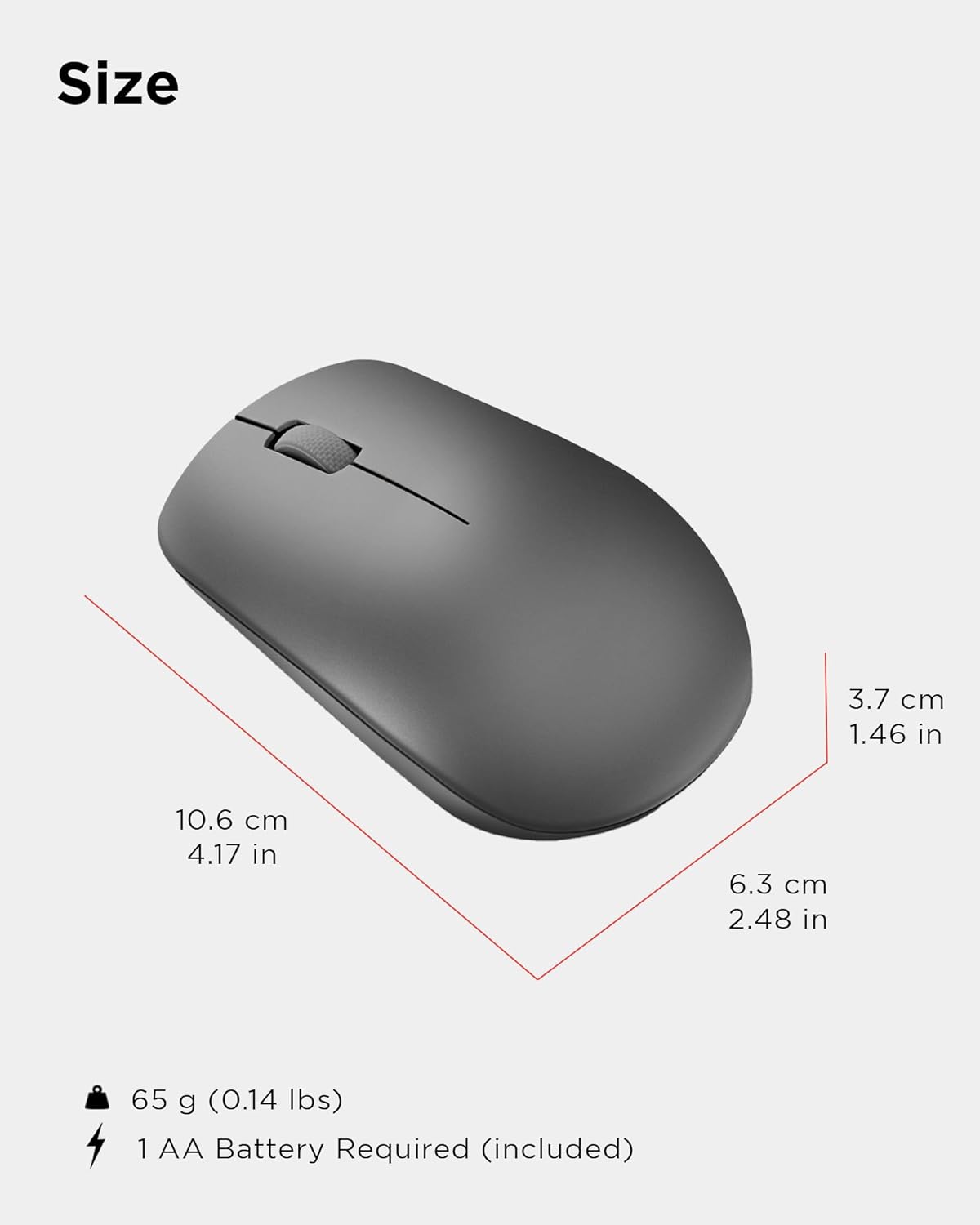 Lenovo 530MOUSE Graphite Grey Wireless Mouse