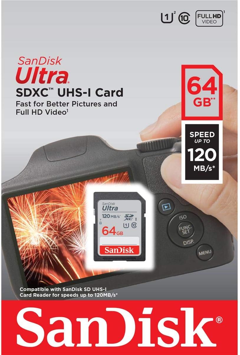 SanDisk SDSDUN4-064G-GN6IN 64GB Ultra SDXC UHS-I Card - 120MB/s