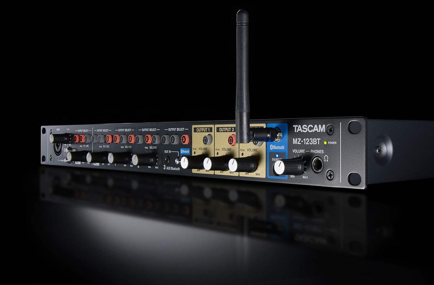 Tascam MZ-123BT Commercial Multi-Zone Mixer Bluetooth Mic Line Inputs