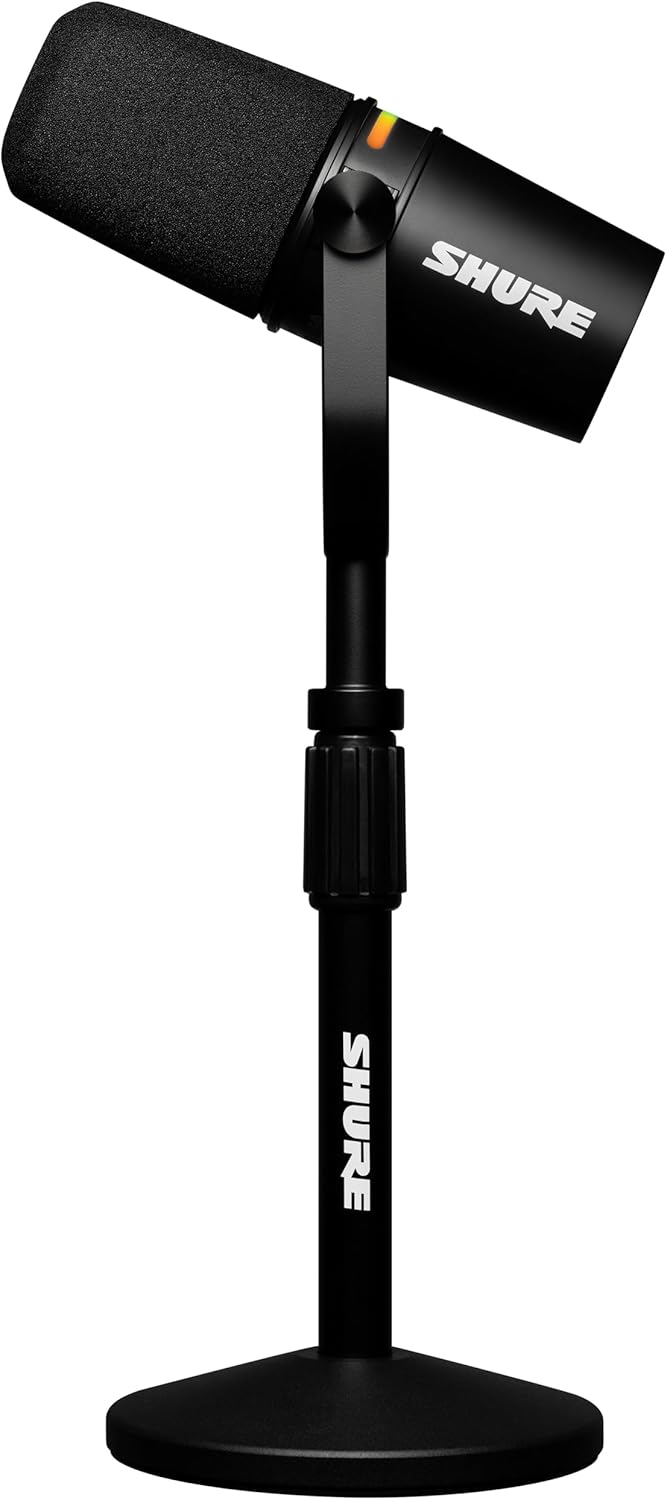 Shure MV7+-K-BNDL Podcast Microphone Bundle - USB/XLR, Stand, Black