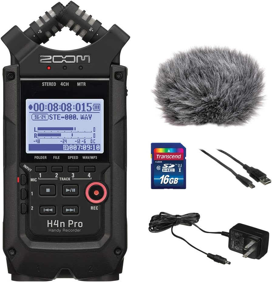 Zoom ZH4NPRO All Black 4-Track Recorder Bundle