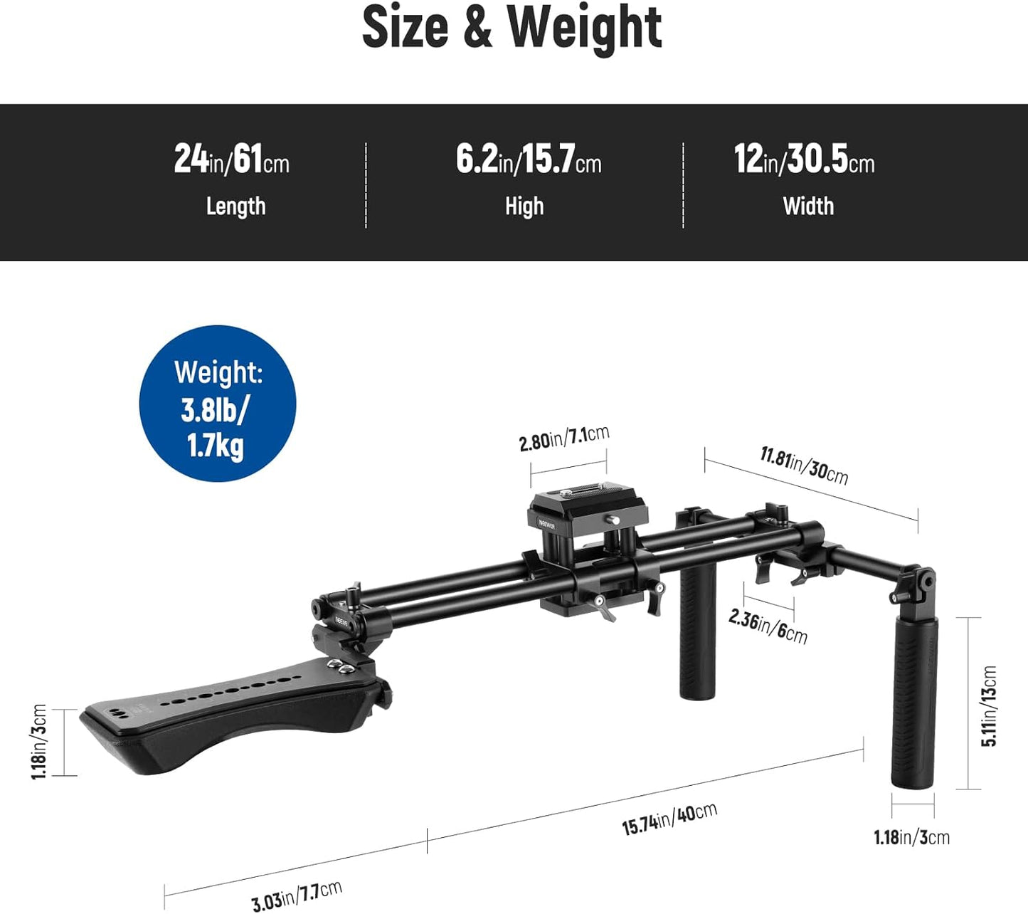 Neewer 10100580 Universal Camera Shoulder Mount Rig ST34