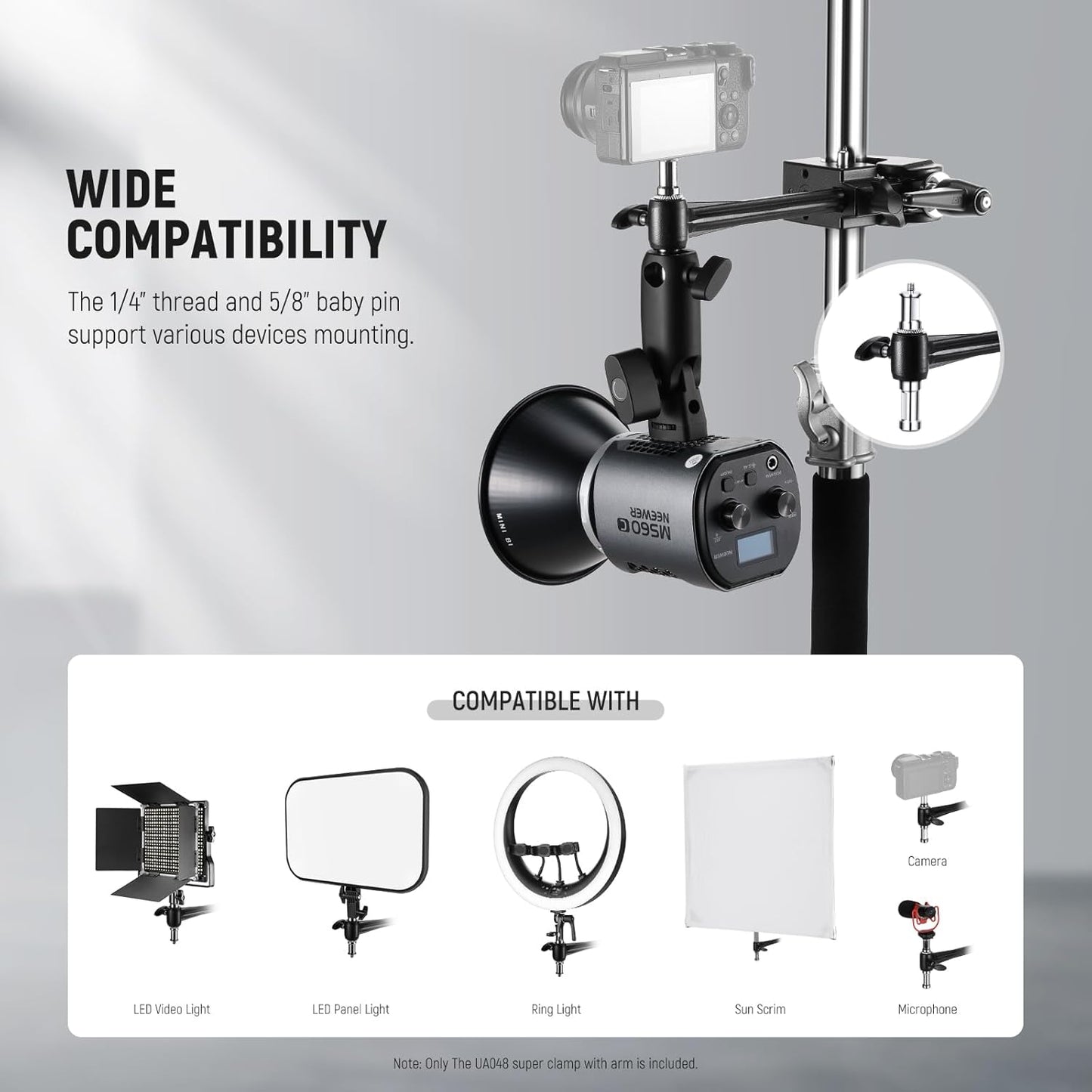 Neewer 10104467 Super Clamp 6" Extension Arm