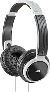 JVC HAS200W On-Ear Foldable Headphones, White/Black