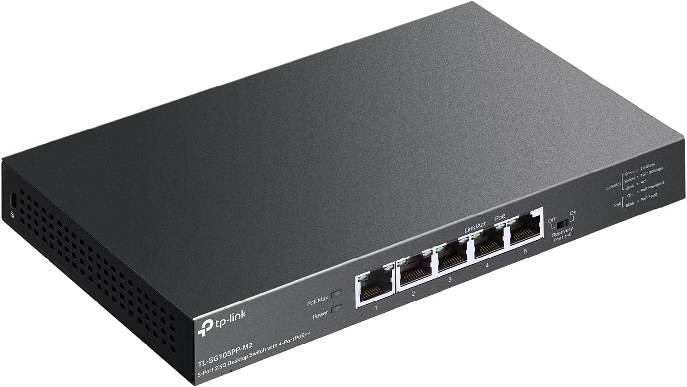 TP-Link TL-SG105PP-M2 5-Port 2.5G PoE++ Gigabit Switch