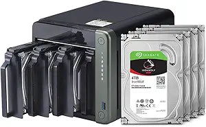 QNAP TS-453D-4G-44R-US 4 Bay NAS 12TB Seagate IronWolf