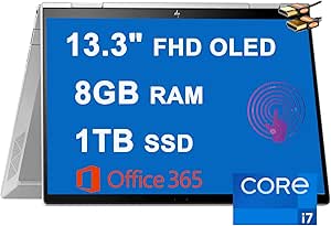 HP Envy x360 13" FHD OLED Touchscreen 2-in-1 Laptop, i7, 8GB, 1TB SSD