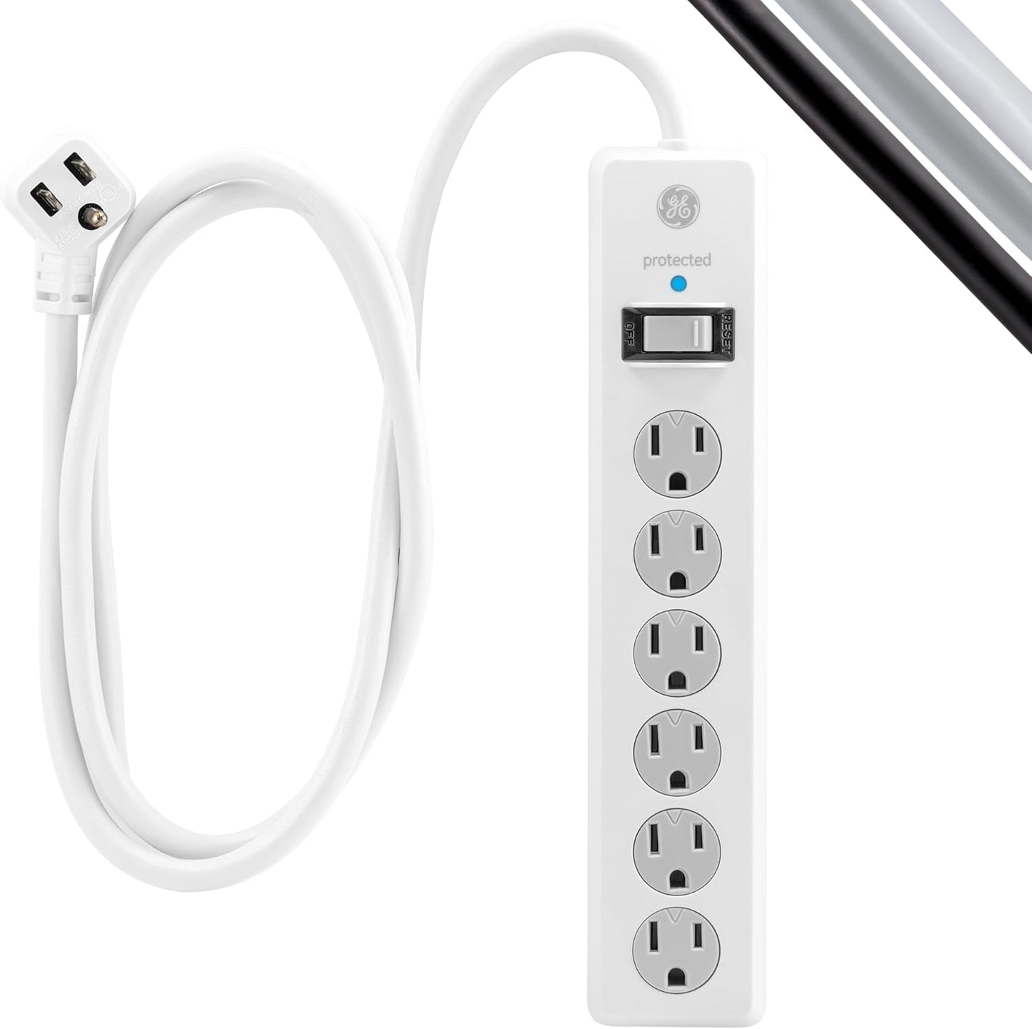 GE 67051 6-Outlet Surge Protector with 6ft Cord
