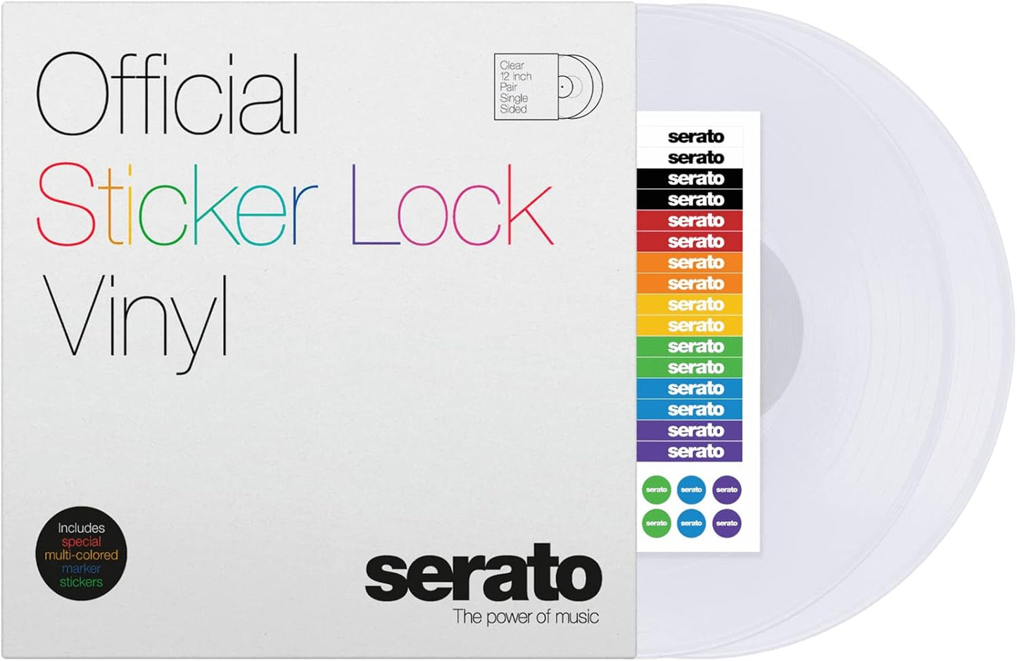 Serato SCV-PS-SL-BM Sticker Lock 12" Control Vinyl Pair