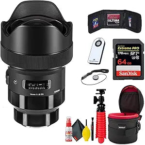 Sigma 450965 14mm f/1.8 Sony E-Mount Lens Bundle