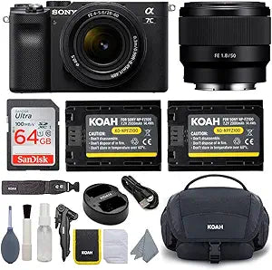 Sony Alpha 7C (a7C) Full-Frame Mirrorless Camera Bundle (Black)