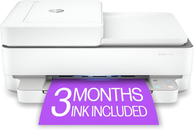 HP ENVY 6455e Wireless Color Inkjet Printer - White — main product image