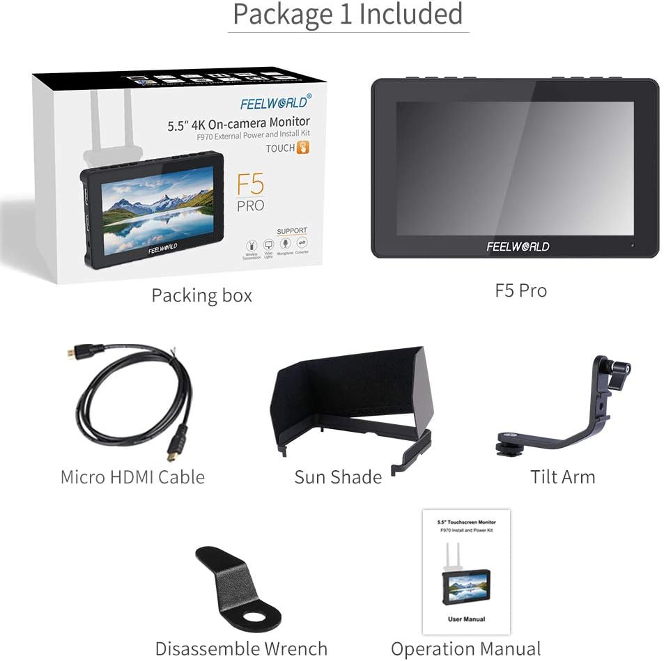 FEELWORLD F5-US 6 Inch 4K HDMI Touch Screen Monitor