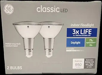 GE 45028 Classic 75W LED PAR30 Daylight 2-Pack
