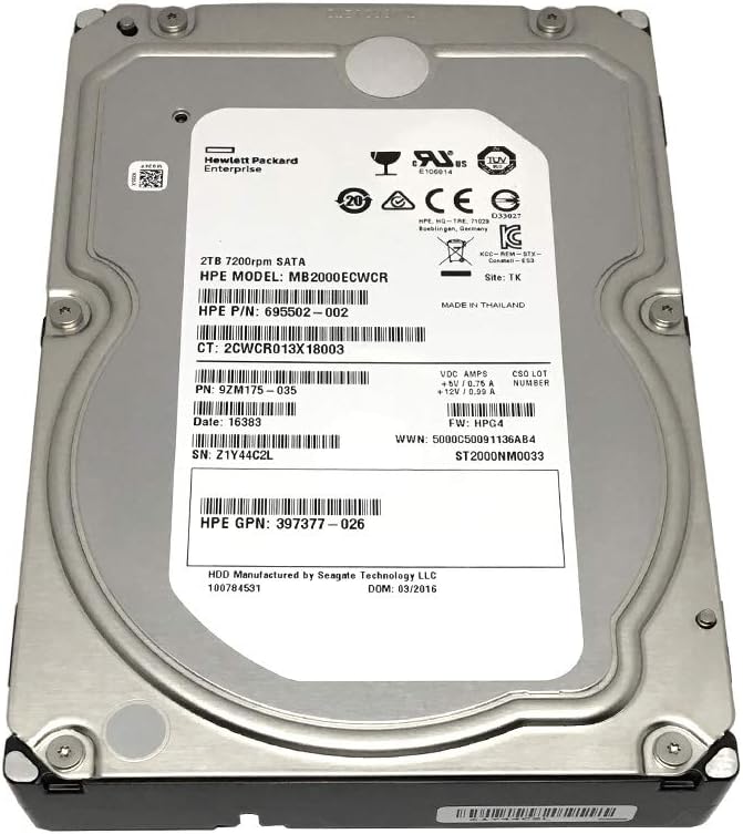HP ST2000NM0033 2TB Enterprise HDD (Renewed)
