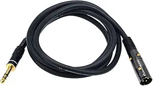 Monoprice 104761 6ft XLR Male to 1/4in TRS Cable 2-Pack