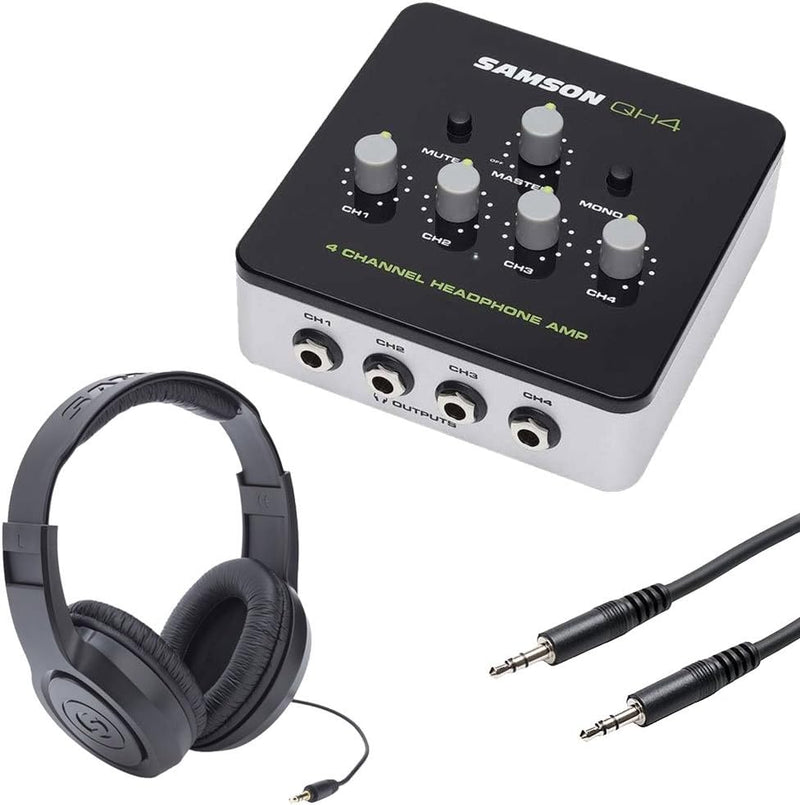 Samson 8541767590 QH4 4-Channel Headphone Amplifier Bundle — main product image