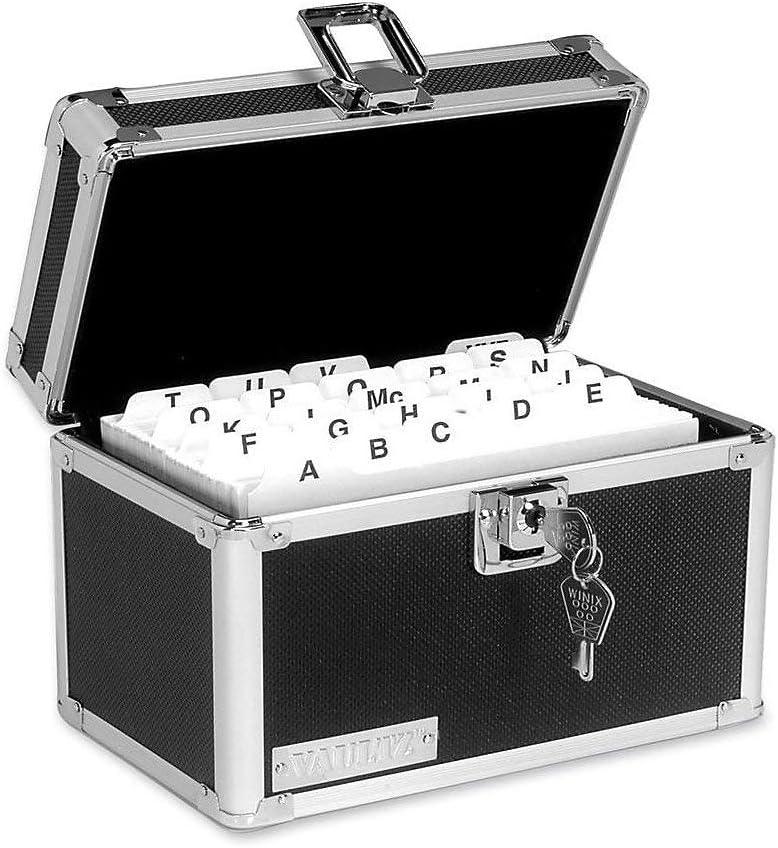 Vaultz VZ01171 Lockable Index Card Holder 4x6