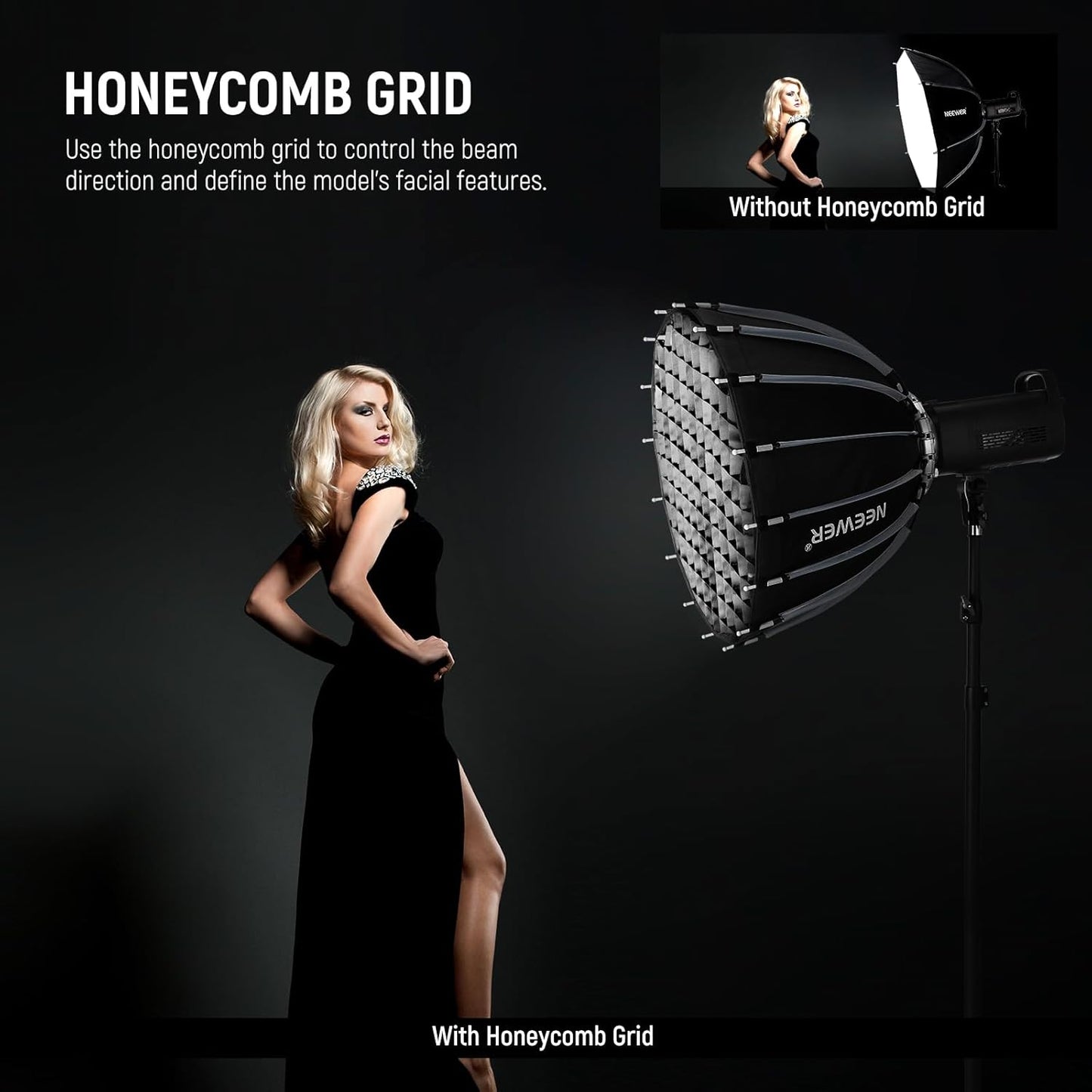 Neewer 22"/55cm Parabolic Softbox Bowens Mount Kit