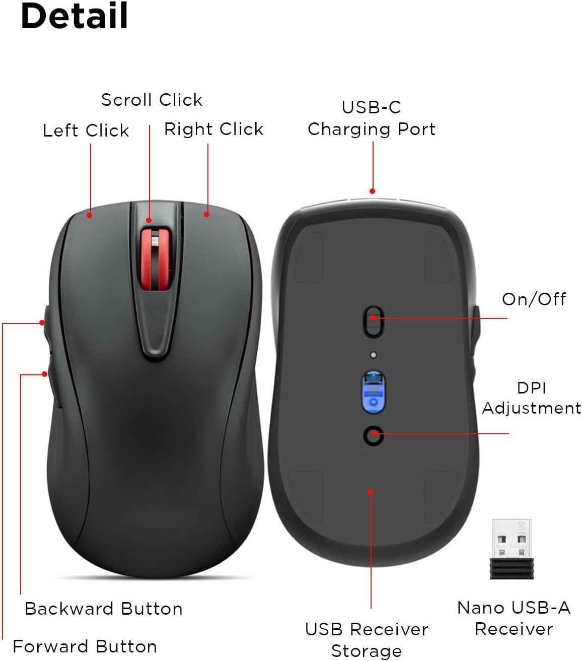 Lenovo 4Y51N41592 USB-C Rechargeable Silent Wireless Mouse