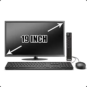 Lenovo ThinkCentre M72e Tiny Desktop PC with 19" LCD Monitor (Renewed)