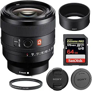 Sony FE 50mm f/1.4 GM Lens Bundle - E-Mount, Filter, Card