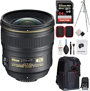 Nikon E19NK2414G 24mm F/1.4G ED Lens Bundle