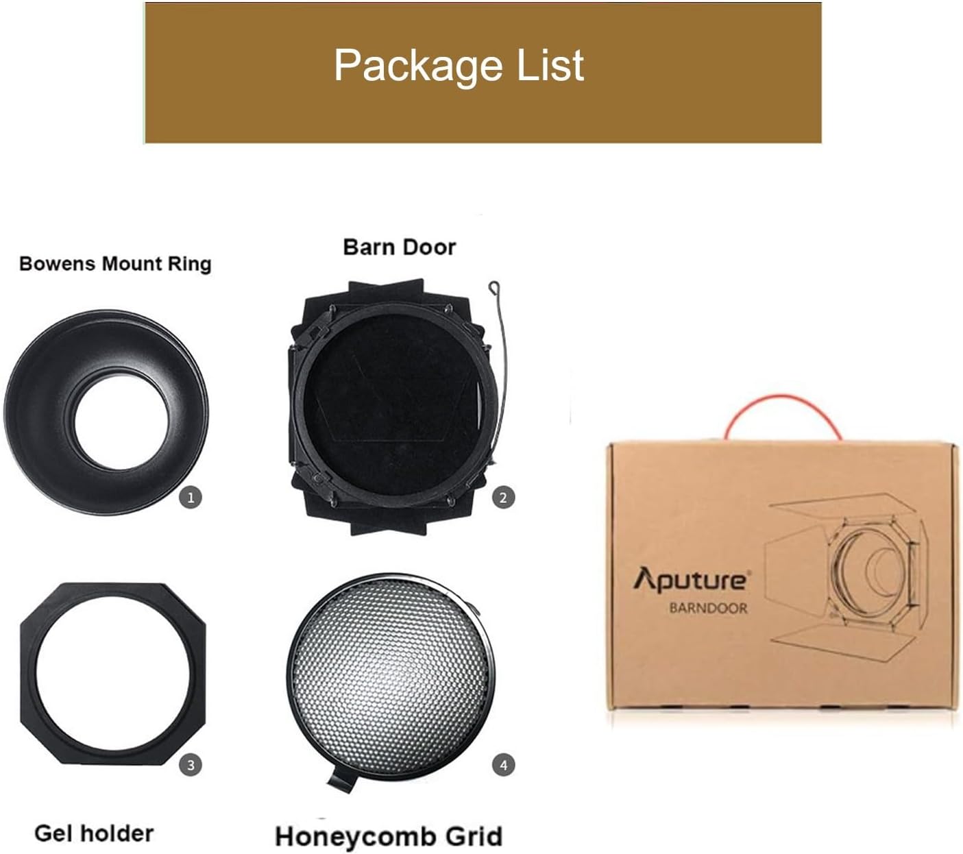 Aputure Barn Doors with Color Gels for Bowens Mount Lights