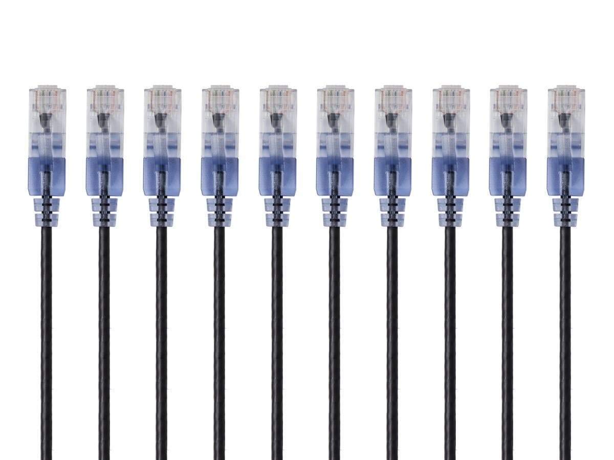 Monoprice 129436 Cat6A 2ft Blue Ethernet Cable 10-Pack