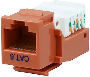 Monoprice 5623 Cat6 RJ45 Toolless Keystone - Orange — main product image
