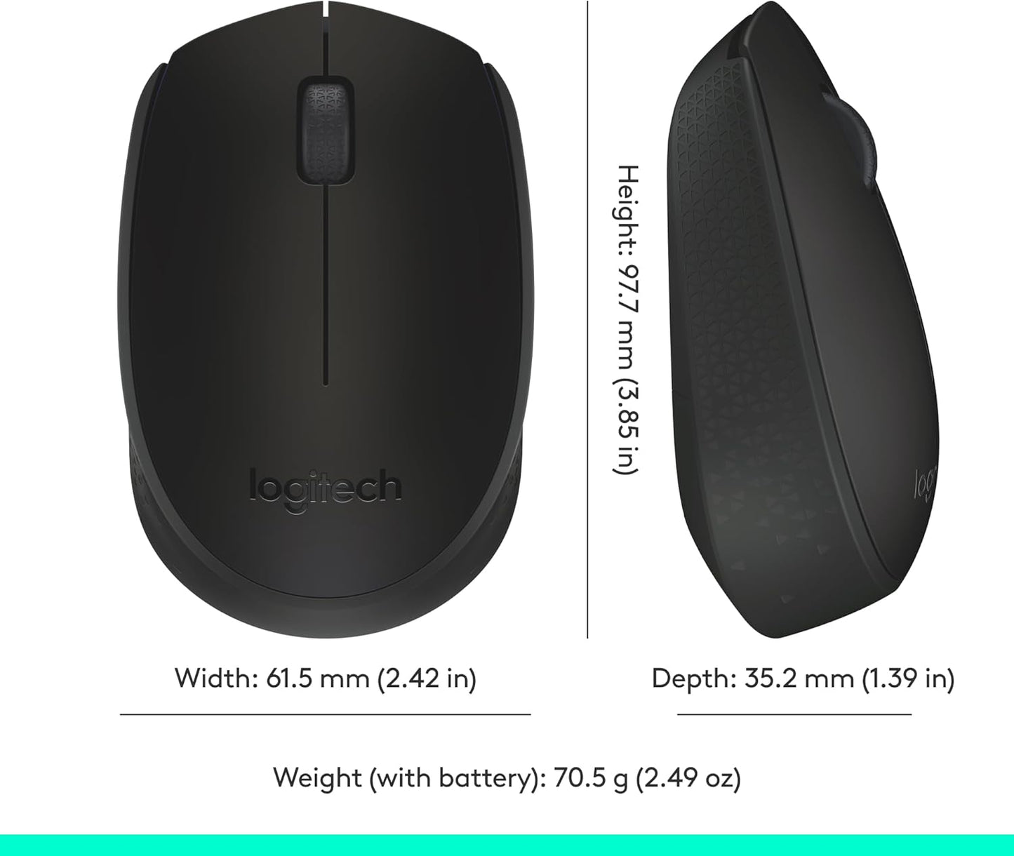 Logitech 910-004940 M170 Black Wireless Mouse