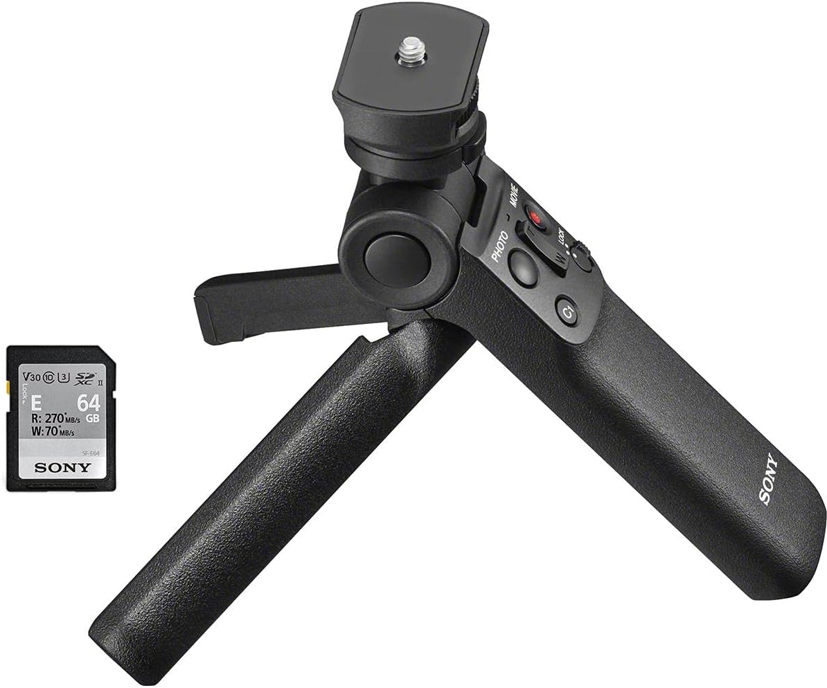 Sony Vlog ZV-1 4K Camera with Bluetooth Grip & 64GB SD Card