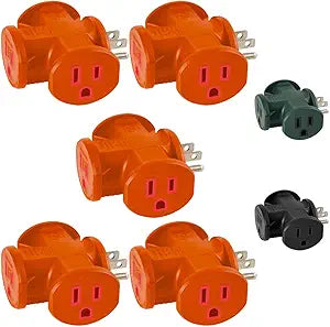 GE 50912 3-Outlet Extender 5-Pack Grounded Adapter — main product image