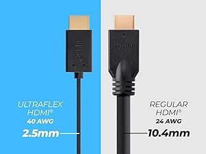Monoprice 139850 HDMI Cable - 2ft, 4K 60Hz, HDR, UltraFlex