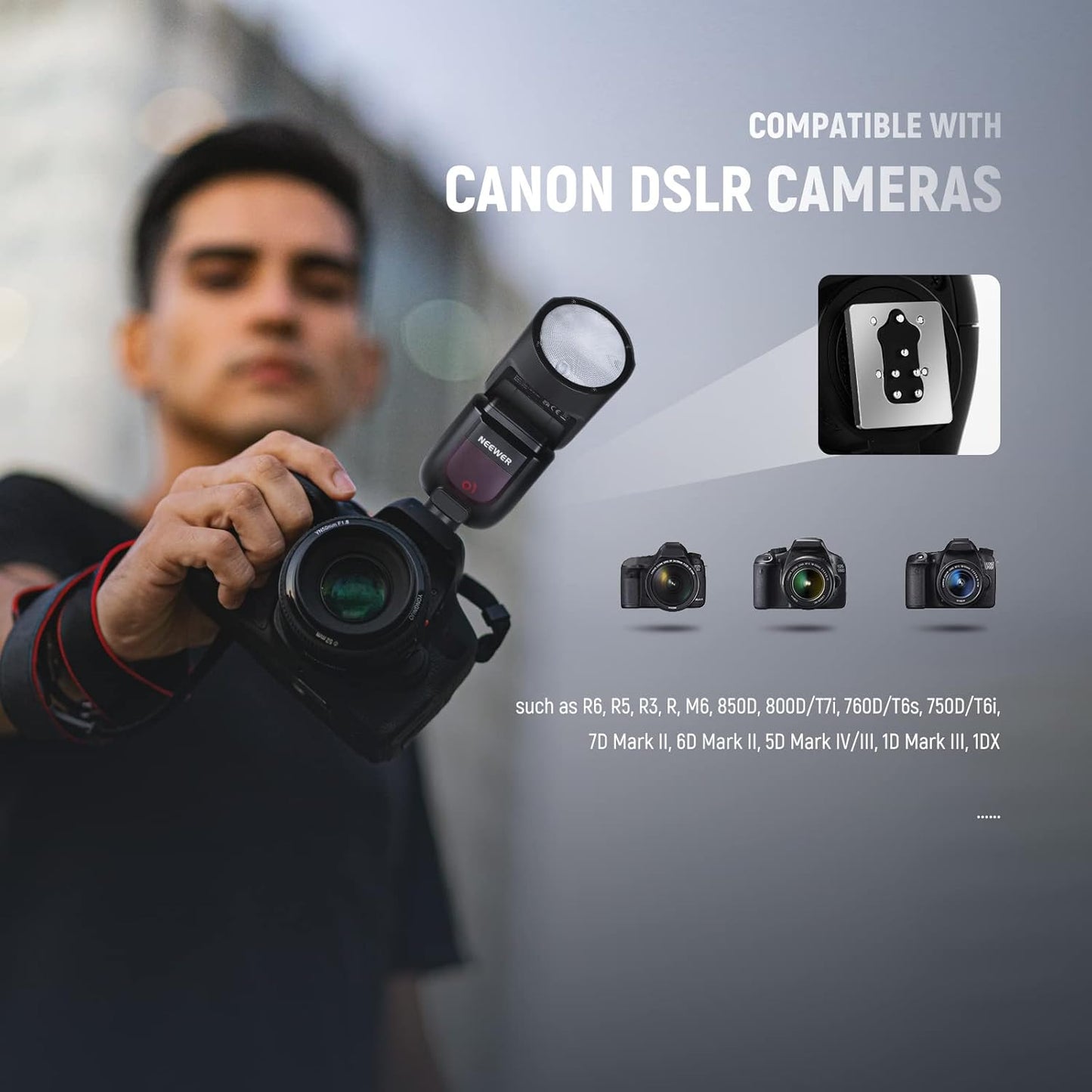 Neewer Z1-C TTL Round Head Flash for Canon