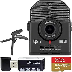 Zoom ZQ2N4K Q2n-4K UHD Handy Video Recorder + 128GB Bundle