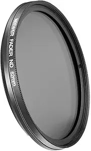 Neewer 62mm ND2-ND400 Fader Filter: Adjustable Neutral Density — main product image