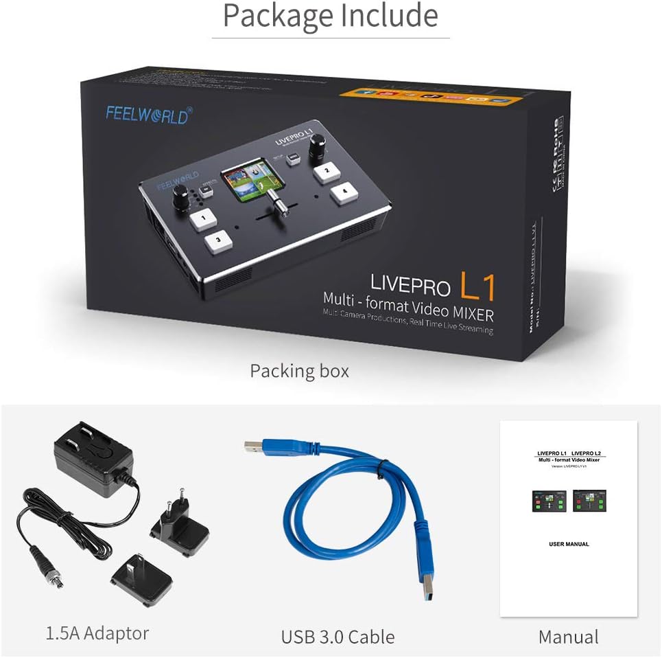 FEELWORLD LIVEPRO L1-OF-US HDMI Video Mixer USB 3.0 Streaming