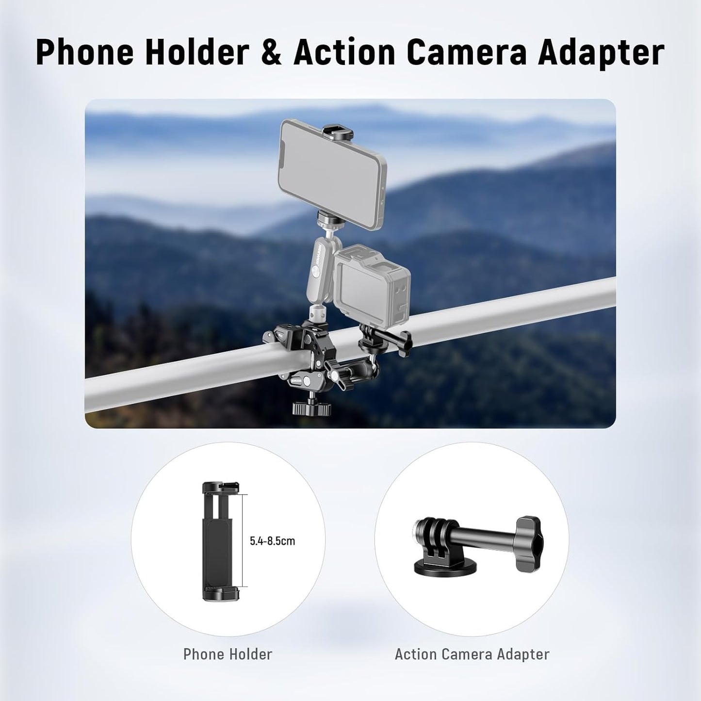 Neewer ST88 Super Clamp 3" Dual Ballhead Magic Arm Phone Mount