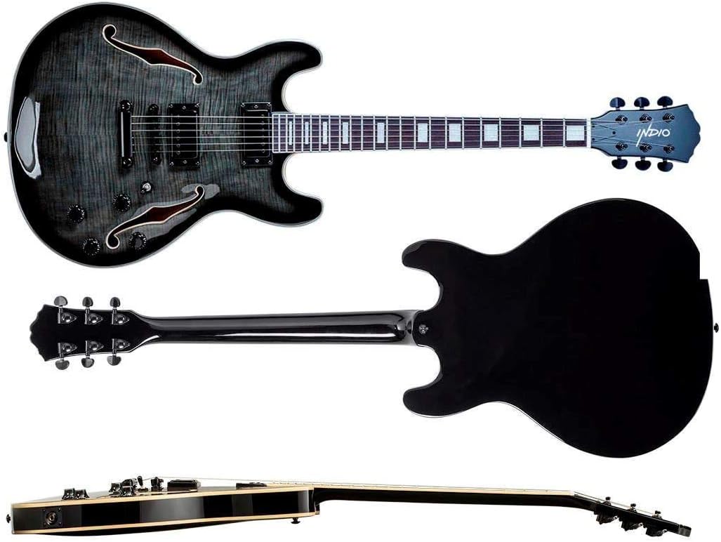 Monoprice 610500 Indio Flamed Maple Hollow-Body Electric Guitar