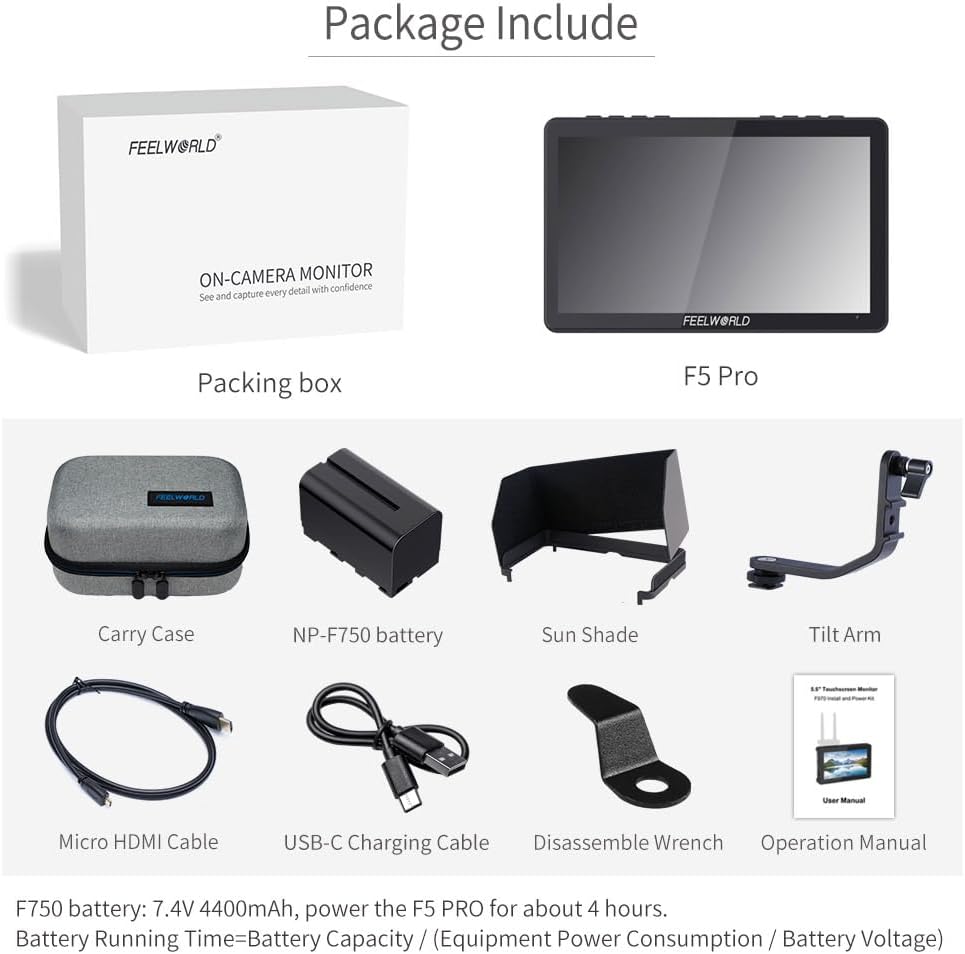 FEELWORLD F5 Pro V4 6" Touch Screen Camera Monitor