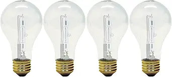 GE 043168787970 Crystal Clear A19 Light Bulb 75W 4-Pack