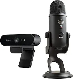 Logitech BRIO Ultra HD Webcam & Blue Yeti Mic Bundle