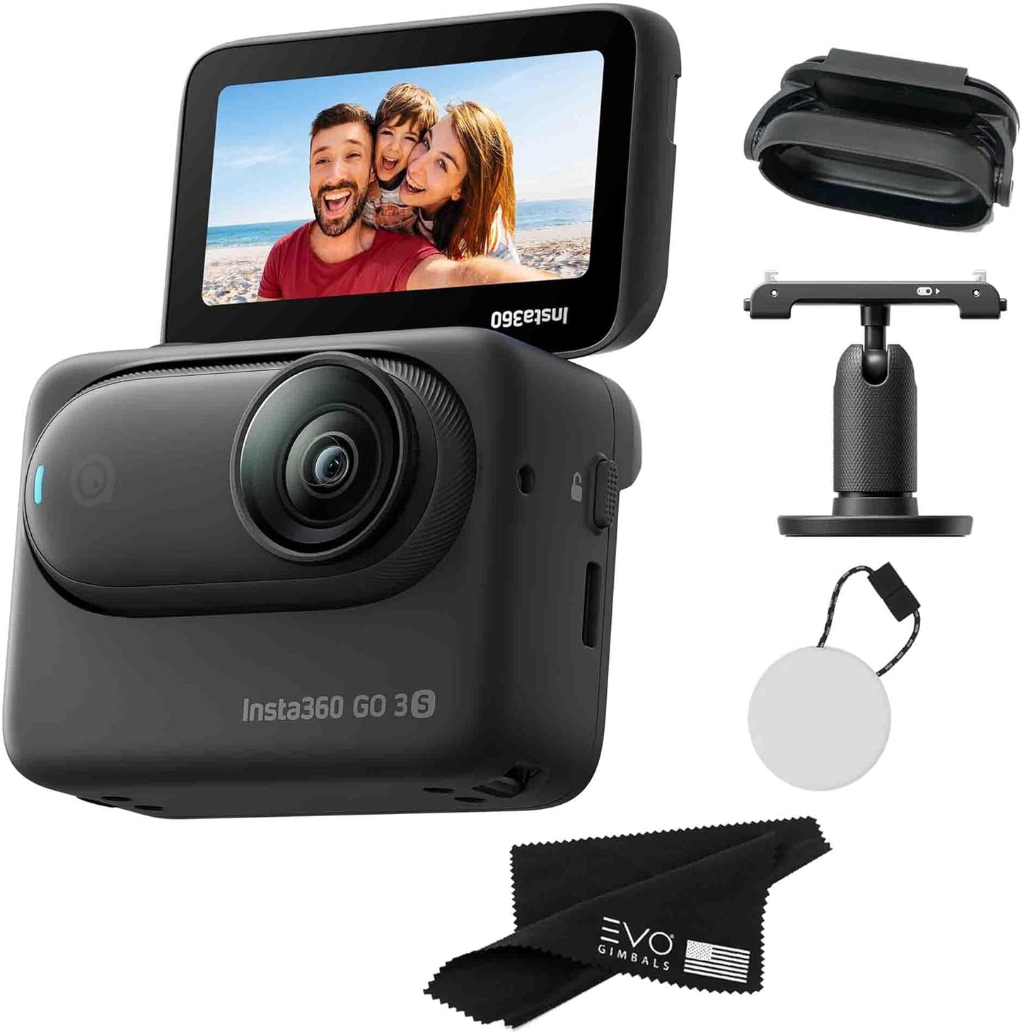 Insta360 CINSABKA-128GB-BLK-SELFIE GO 3S 4K Action Camera 128GB
