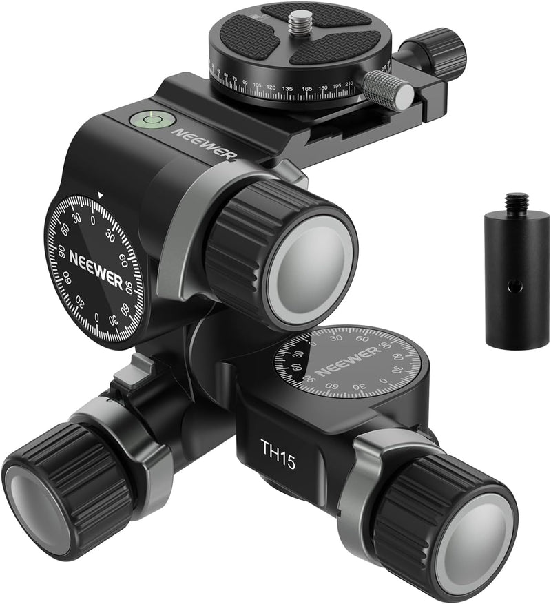 Neewer TH15 3-Way Geared Tripod Head Panoramic — main product image