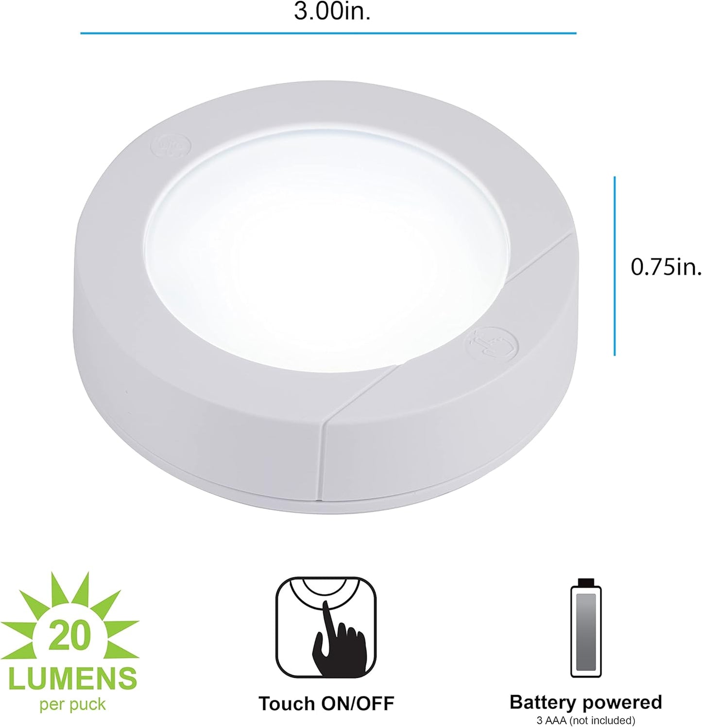 GE 25434 Wireless LED Puck Lights 2-Pack