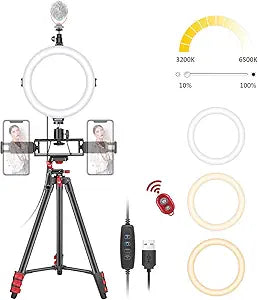 Neewer 10097197 8-Inch Selfie Ring Light with Tripod — main product image